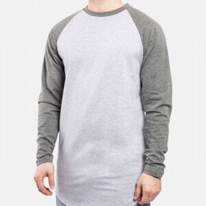 [Medium] Blackskies Long Sleeve Men's Baseball T-Shirt Longline Curved Hem